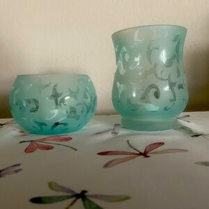 Frameless tea light holders set of 2